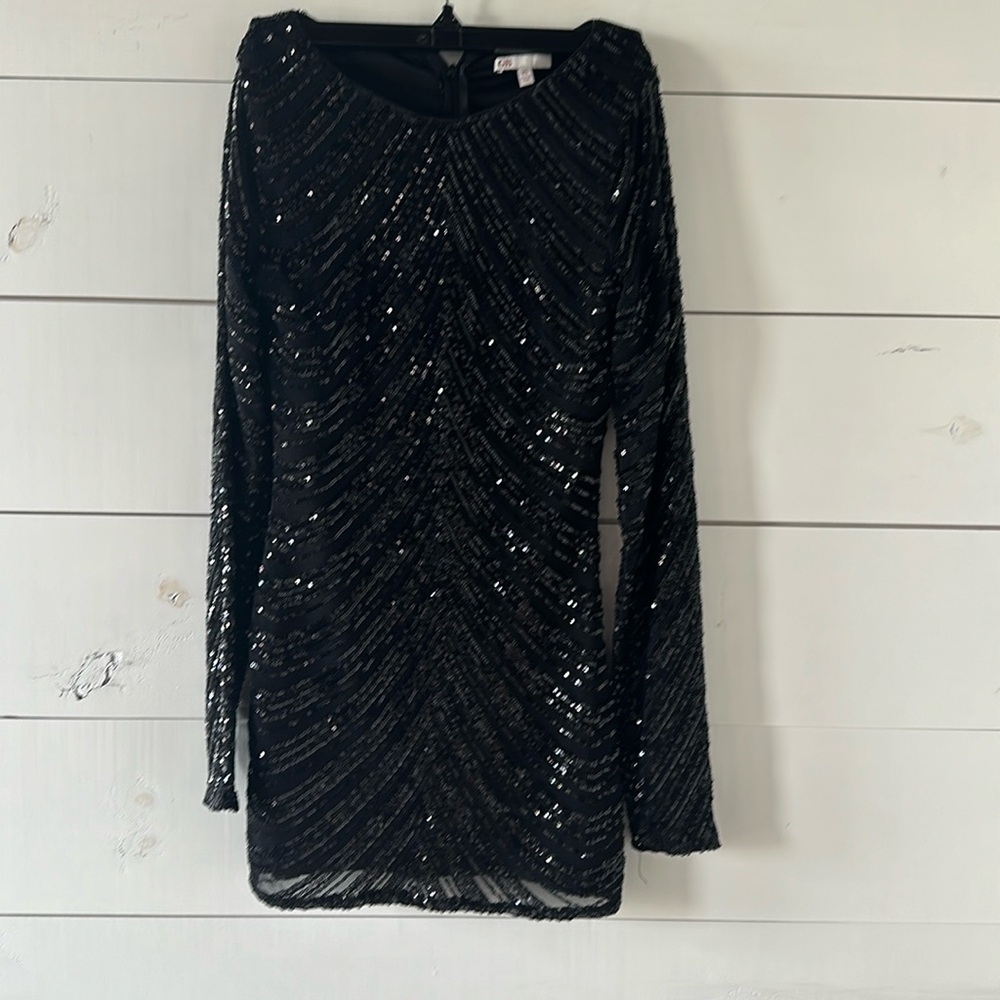GB sequins, long sleeve JR. dress